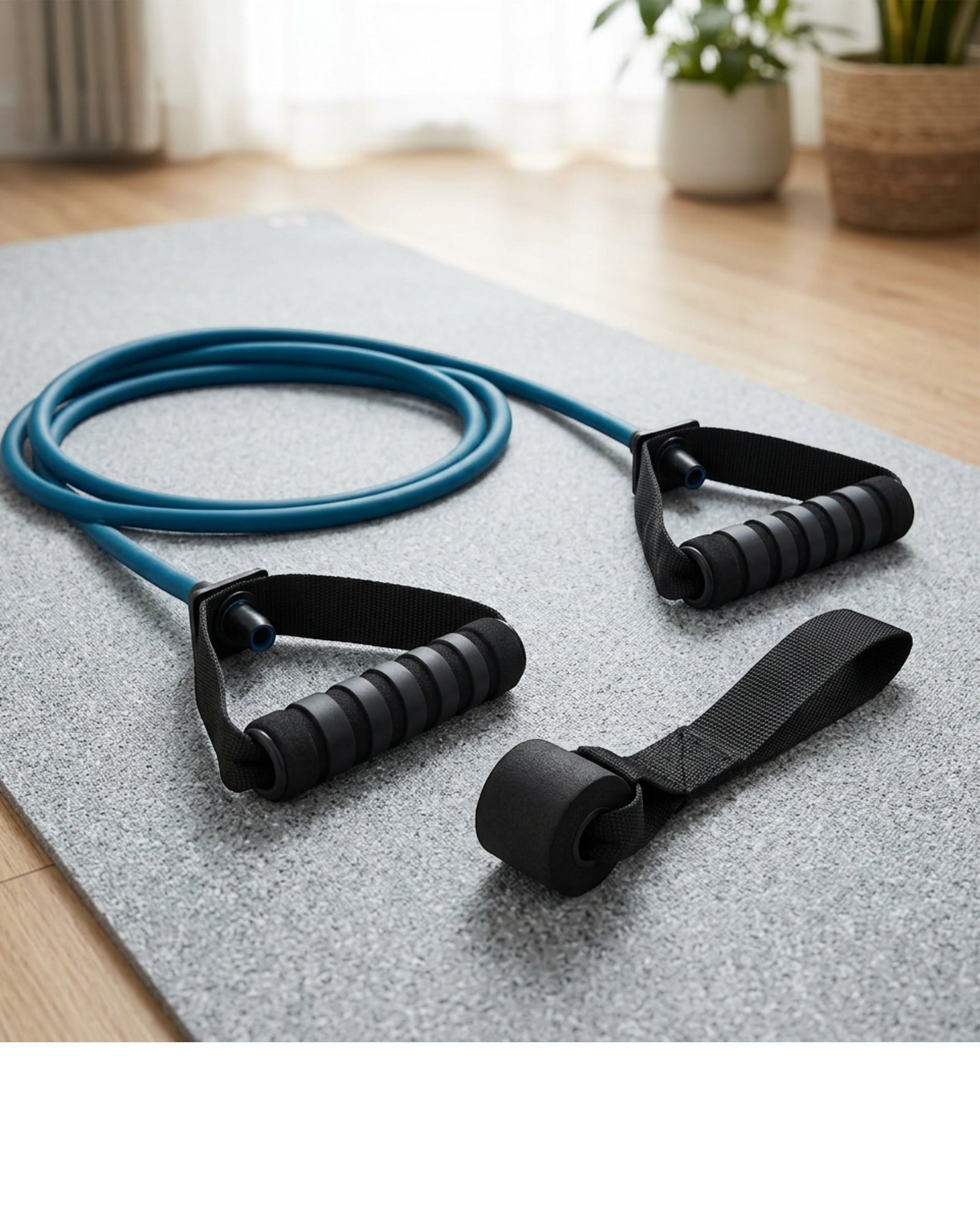Qlvfb Single-Tube Door-Anchor Resistance Band Ocean Black Medium - Lifestyle view